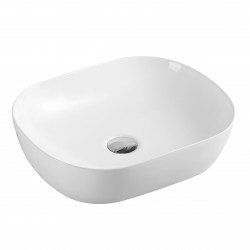 465x375x115mm Bathroom Oval Above Counter White Ceramic Wash Basin